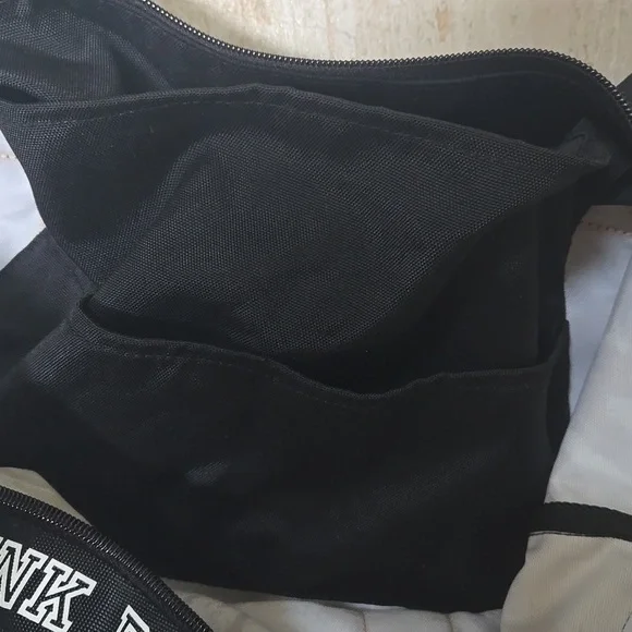 PINK Victoria's Secret Black/White Palm Tree Tote Bag - Picture 9 of 10